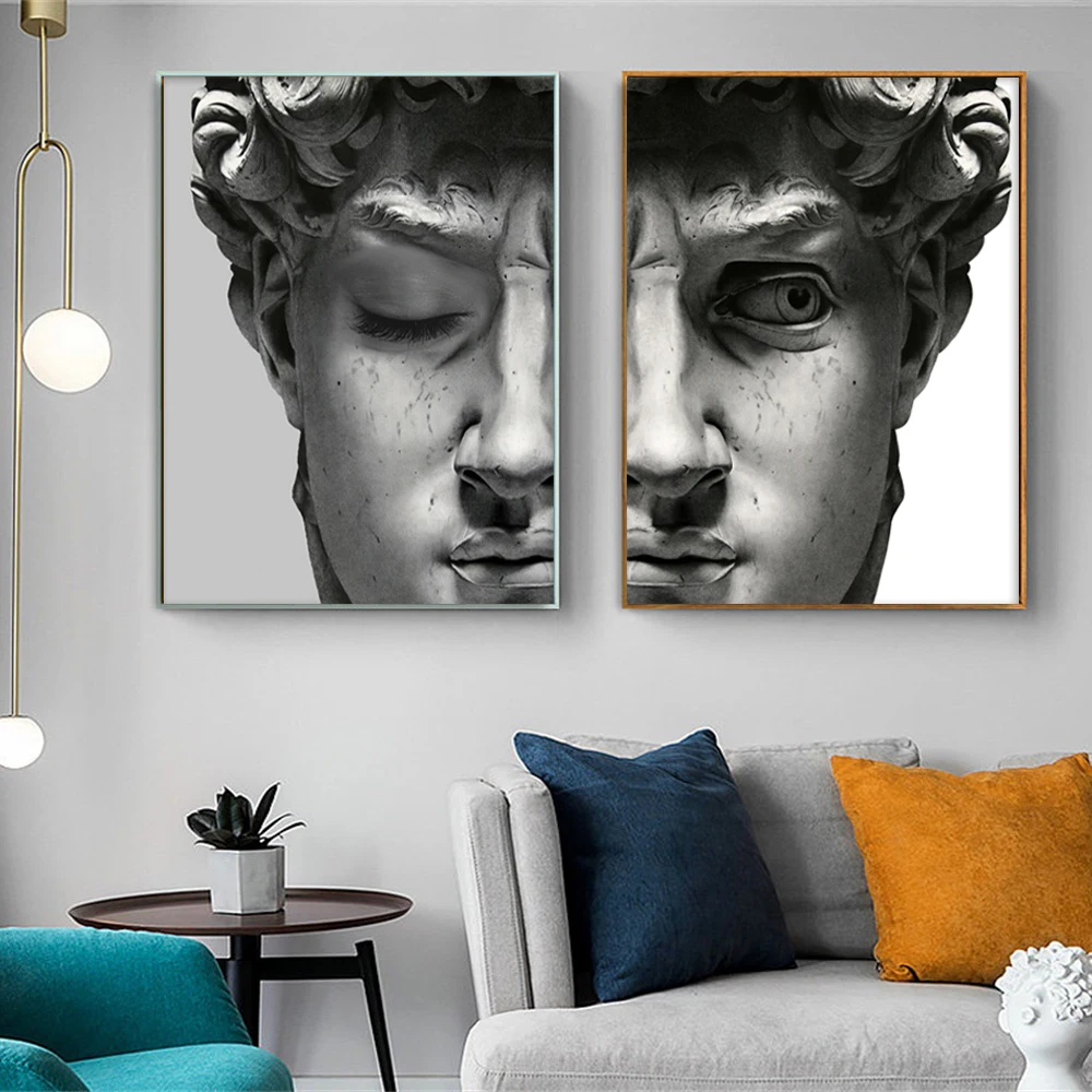 Black White Art Wall Painting David Di Michelangelo Disegno Canvas Painting Posters Prints For Living Room Morden Home Decor