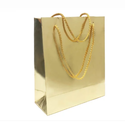 25 Units  Gold Color  Cardboard Hand Bag- Premium Gift Bag