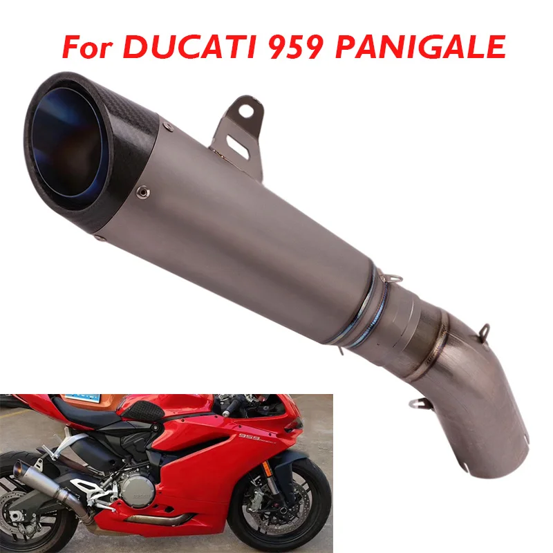 

For Ducati 959 Panigale 2016-2019 Motorcycle Exhaust System Muffler Escape Mid Link Pipe Titanium Alloy Slip On Modify Tube