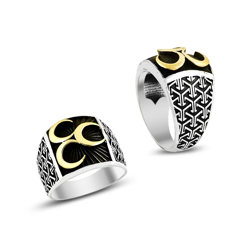 925 Silver Tribal Desing English Men Rings