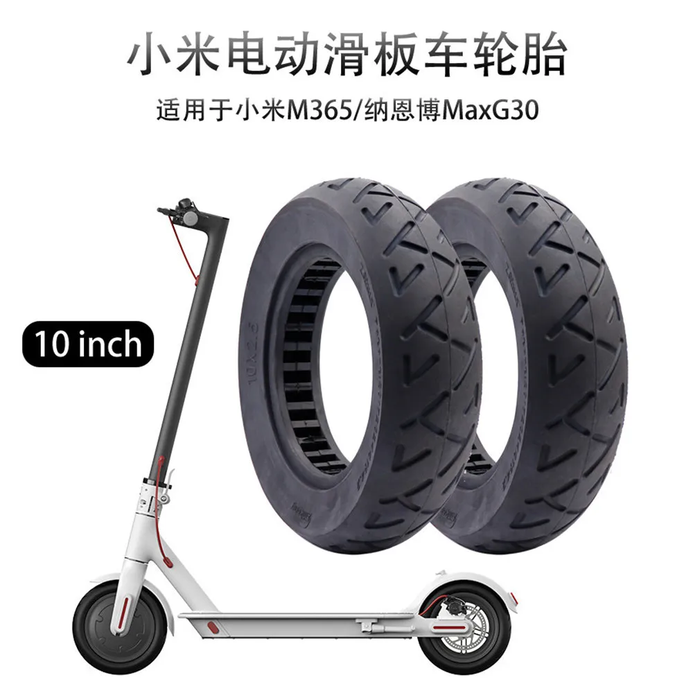 10 Inch Electric Scooter 10x2 50 Tire Hollow Solid  Non Pneumatic Vacuum  for Xiaomi Ninebot Max G30 Modified Parts