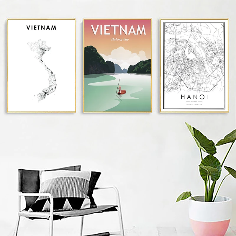 נאם משלוח – תיאוריה ותפיסה של מפה של ויאטנאם בדפוס שחור ולבן למשרד והביתה