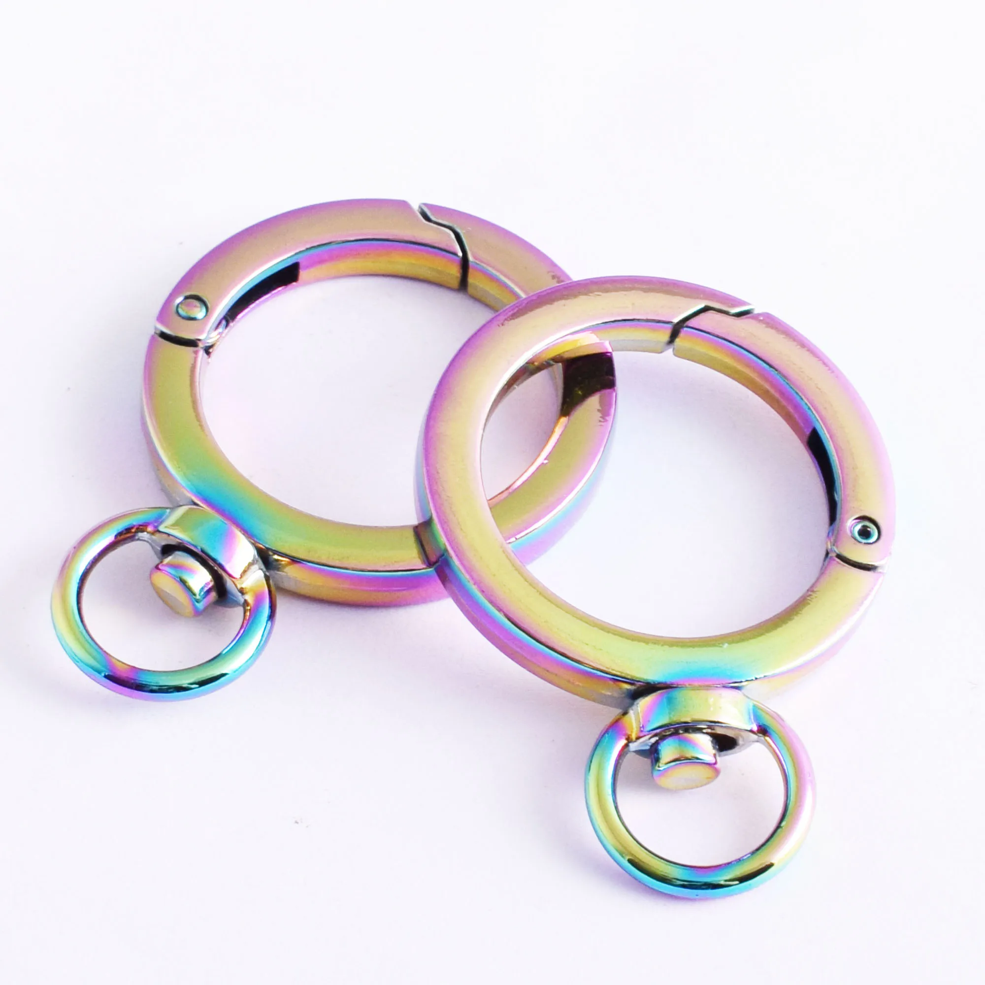 

Rainbow Round Carabiners Clip Heavy Duty Swivel Spring O Ring Connector Snap Hooks Clip Jewelry Charm Buckle for Bag 1" 6pcs