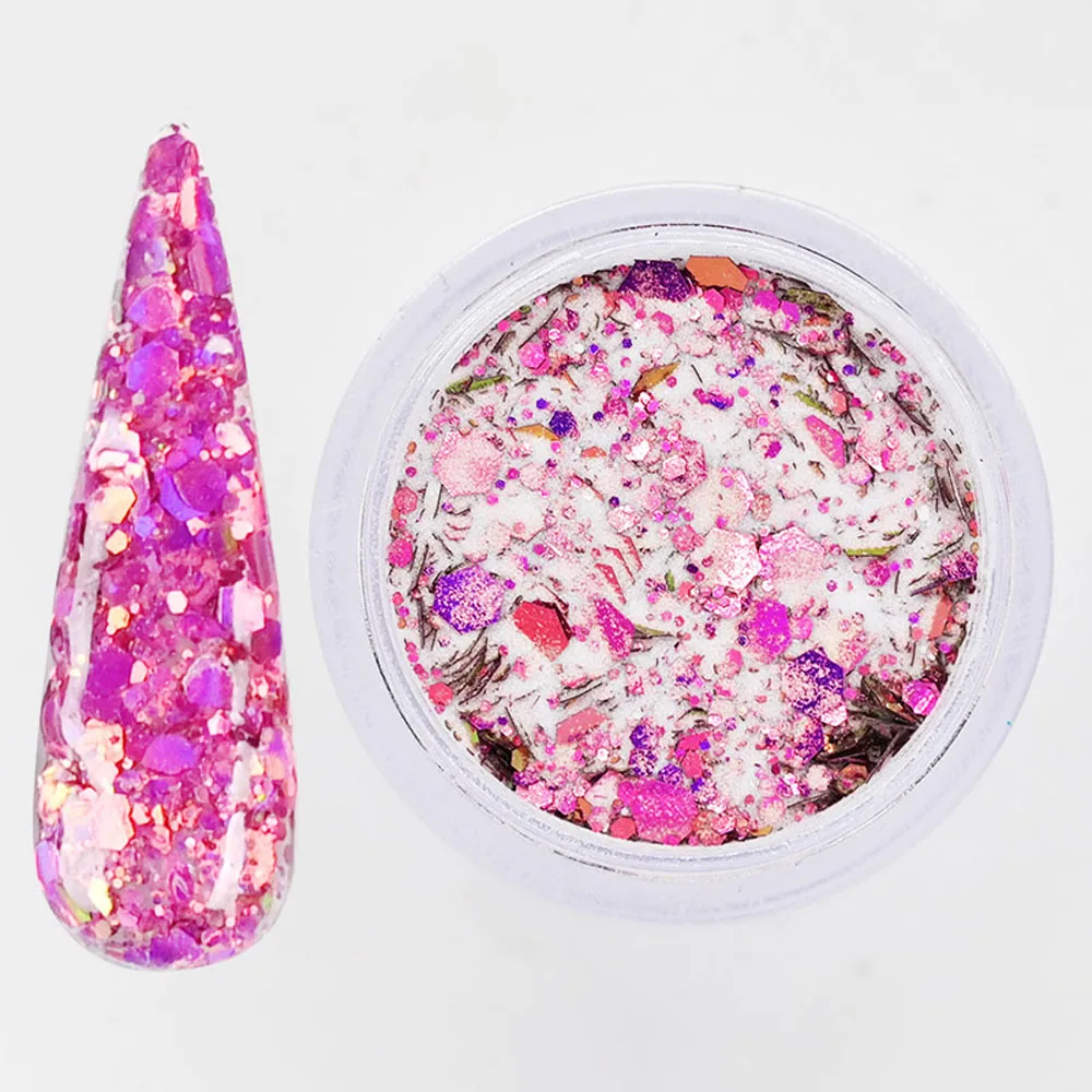 8g/Flasche Chameleon Glitter Flakes Pulver Nail art Polnischen Pigment Tauch Extention Carving Pailletten Staub Acryl Pulver Tc #037