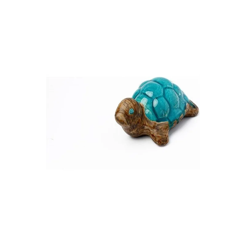 Seramık Small Ashtray Tortoise Tumbled Two Color Coffee Turquoise