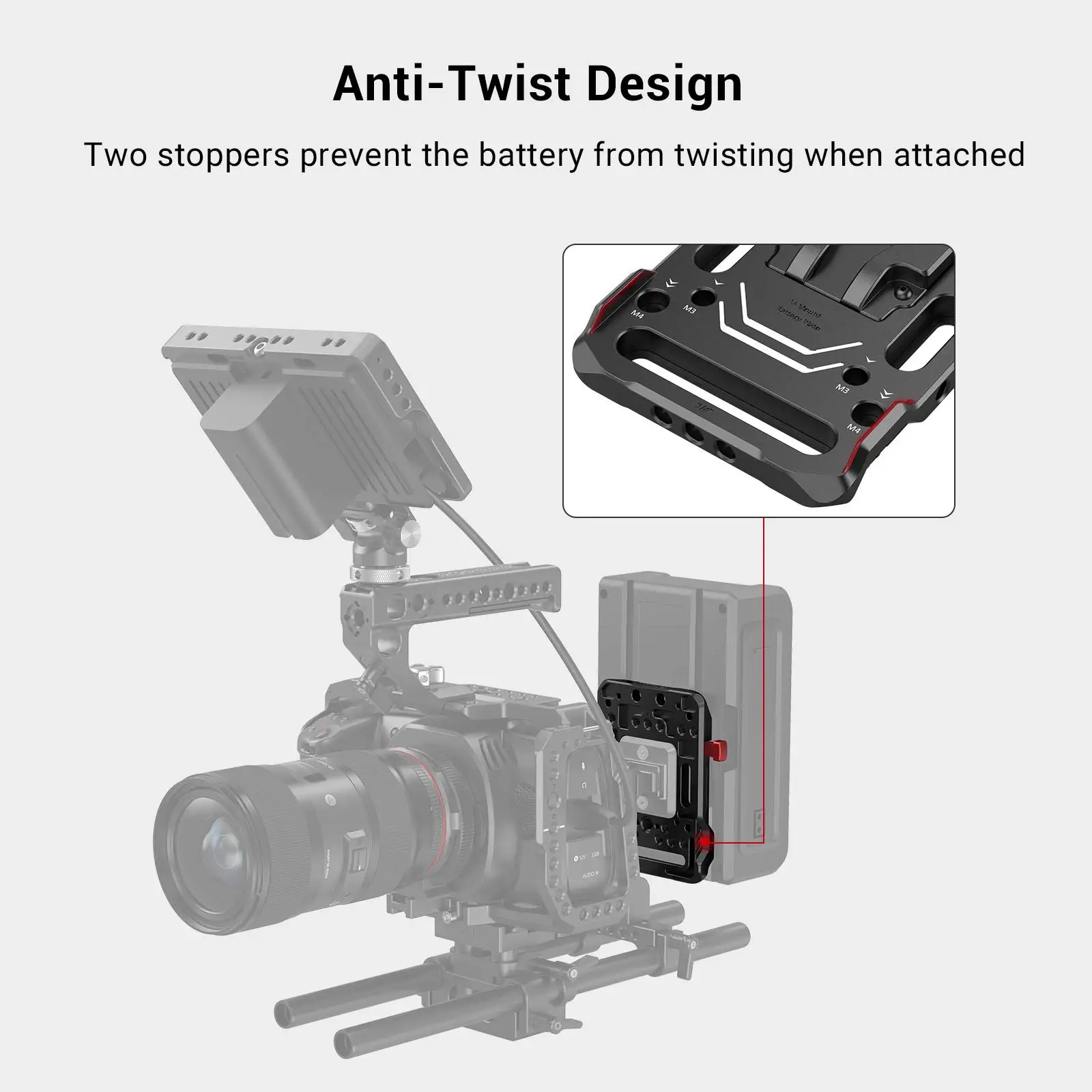 SmallRig V-LOCK Mount Battery Plate Quick Release Plate With Crab-Shaped Clamp For Sony A73 Universal Camera Accessories 2988