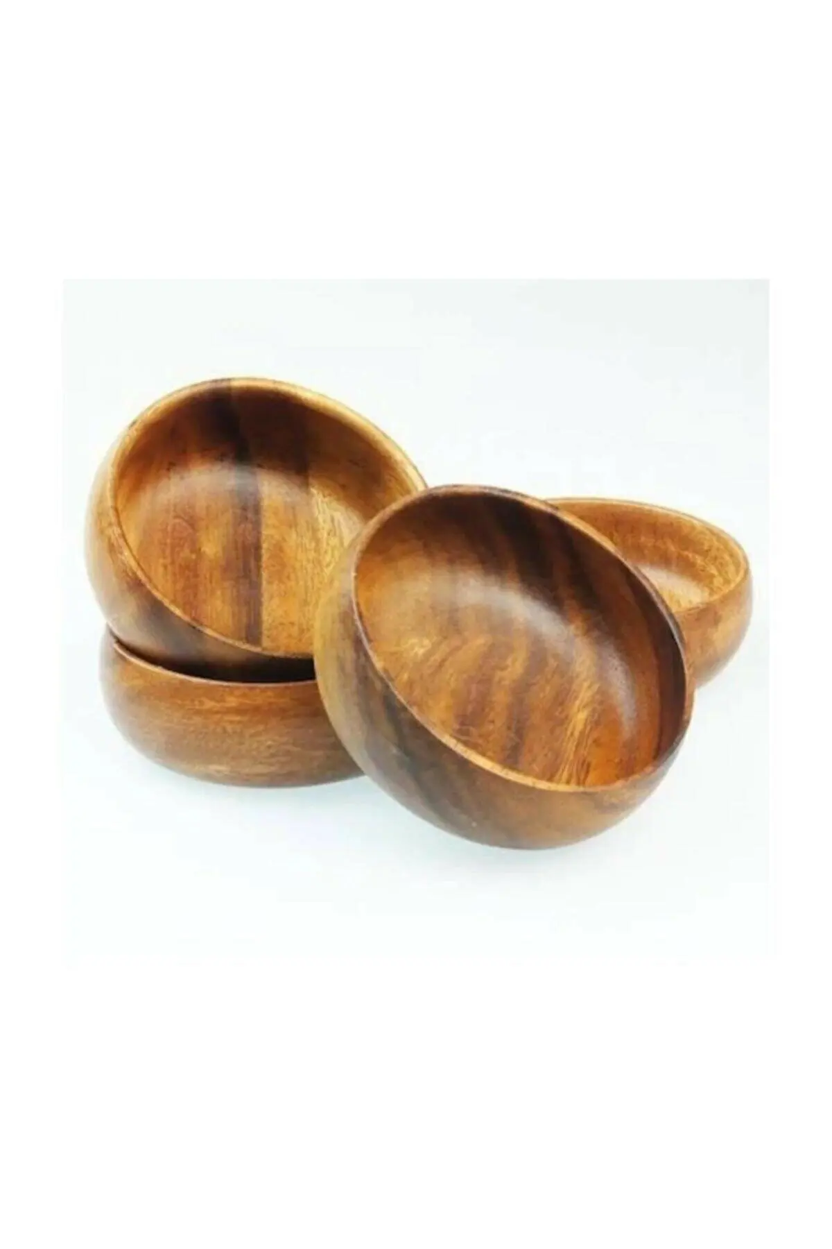 

4 pcs Round Acacia Cookie Plate Wooden Bamboo Cookie Plate Organic Bamboo Bowl Snack Plate Kitchen accessories Nuts Plate