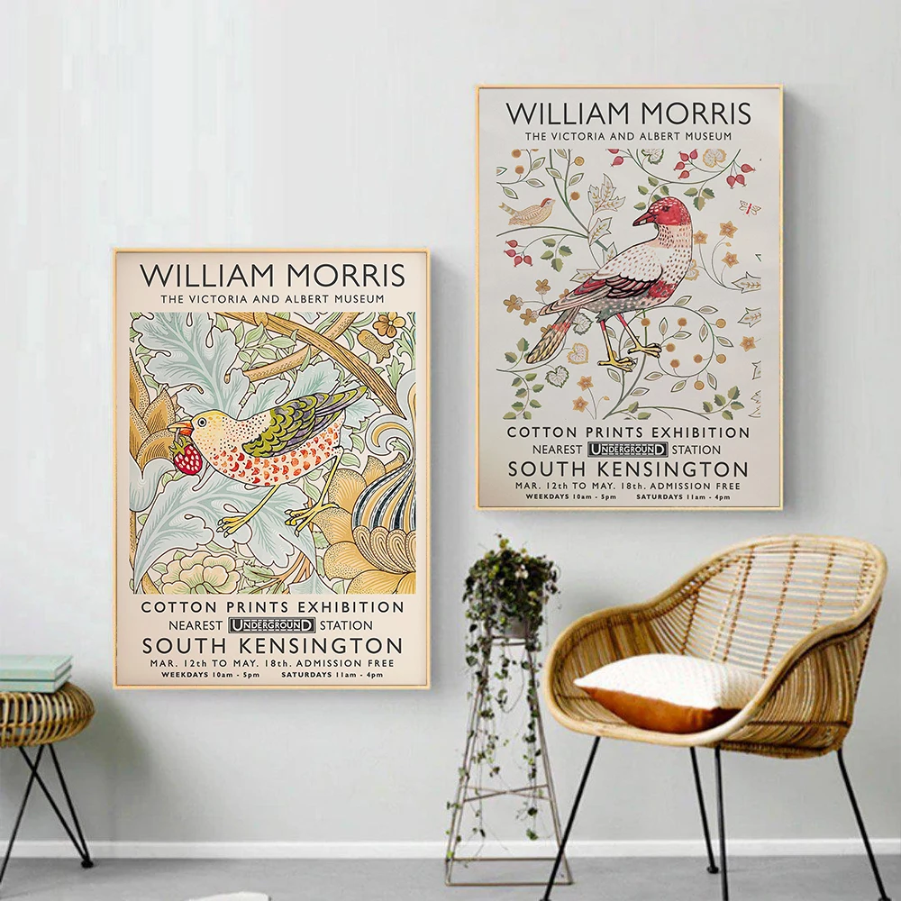 

William Morris Poster Flower Birds Wall Art Canvas Painting Nordic Abstract Prints Wall Pictures For Living Room Home Decor