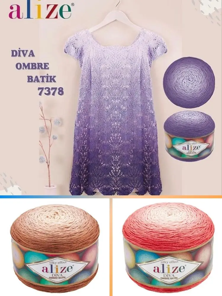 Handgebreide Garen 875 Meter (1x Of 2x 250gr) - 11 Kleur-Handgebreide Cakegaren Bal Sjaal-Alize Diva Ombre Batik-Acryl-Diy