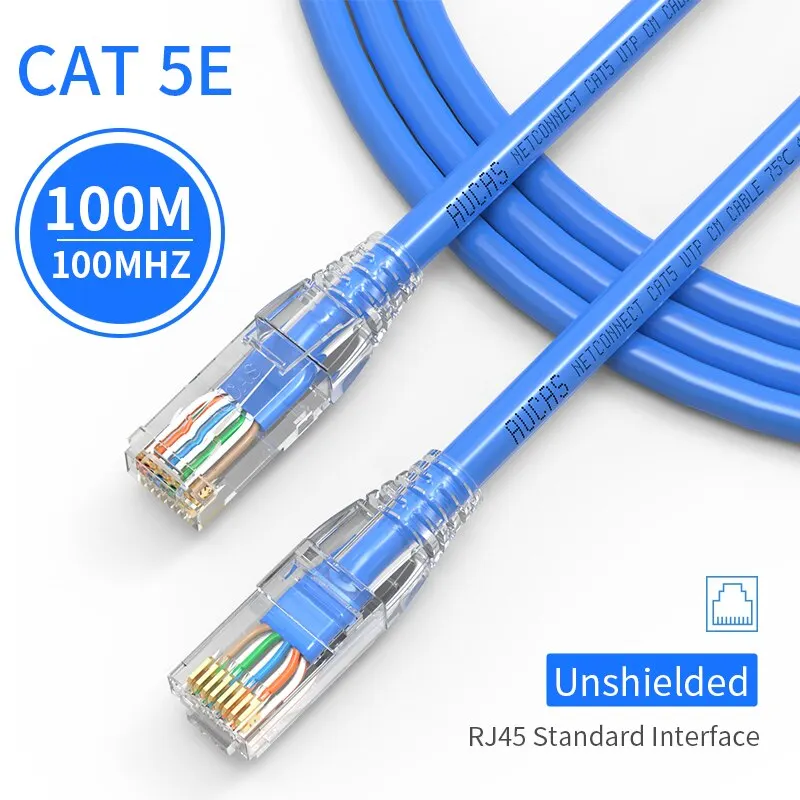 AUCAS Rj45 LAN Cat5e UTP Jumpers Patch Cable Length 0.5M 1M 2M 3M 5M  Copper Patch Cord