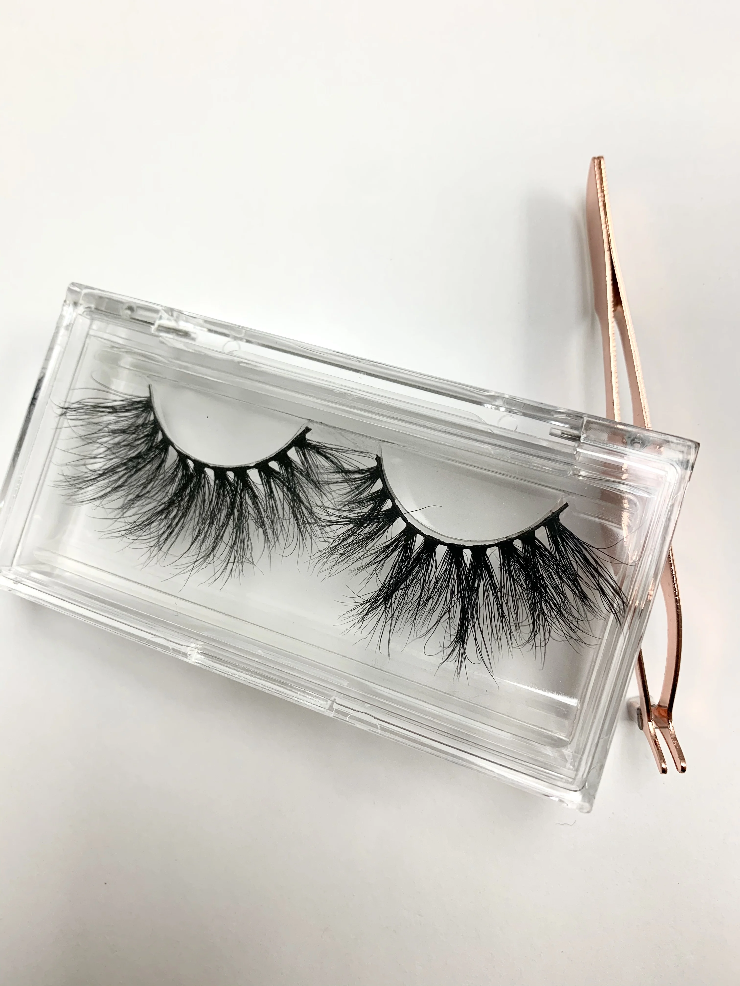 IN USA 100pcs Clear Acrylic Lash Packaging Mink Eyelashes Wholesale Lashes Box Case with Tray Eyelash Package Box Custom Logos