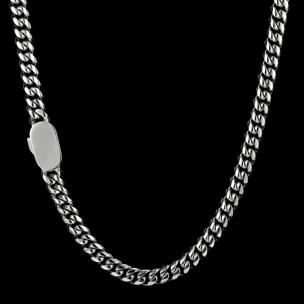 Man Chain Custom Logo Necklace 316L Stainless Steel Miami Curb Cuban Link Chain Golden Necklace Fashion Jewelry Gift