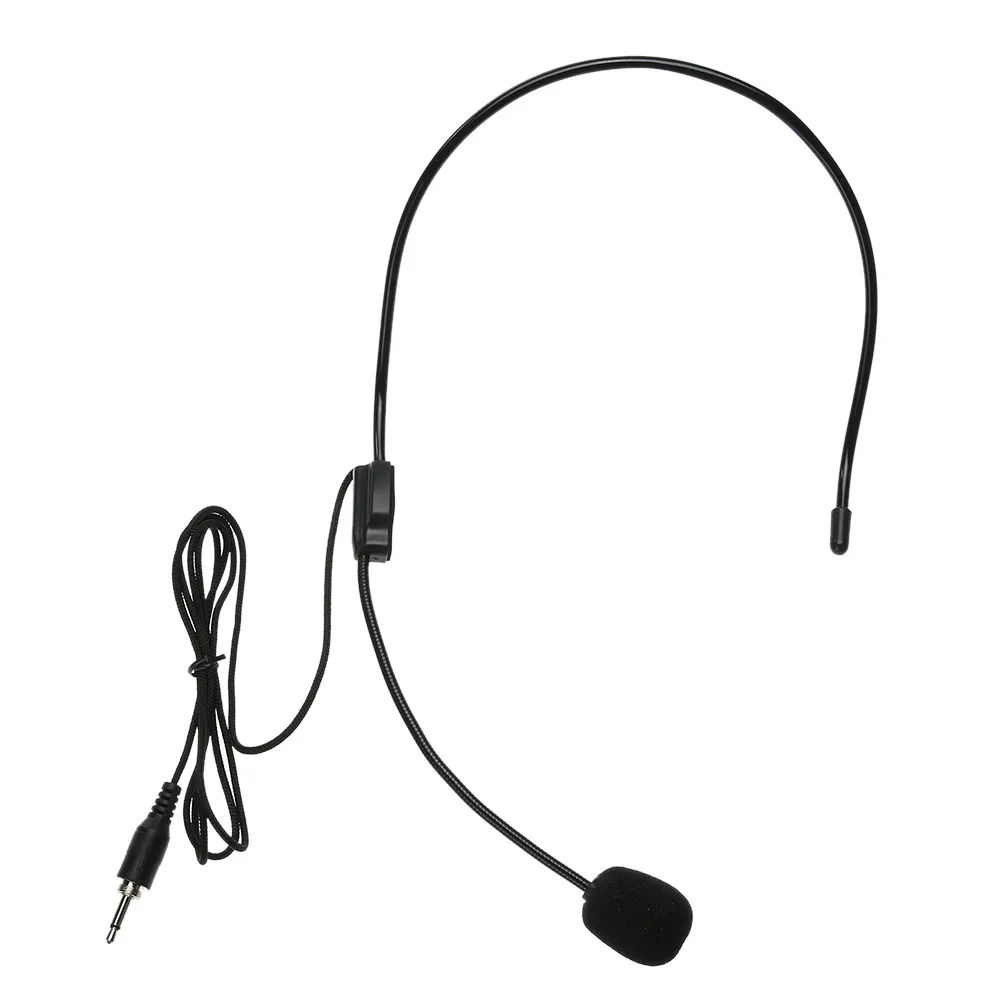 Mini microfone de cabeça portátil, microfone condensador leve e portátil para guia do professor, handsfree, 3.5mm para ensino e guia