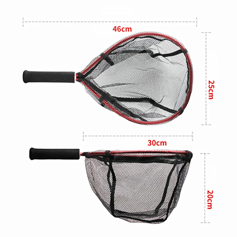 1Pc Portable Aluminum Alloy Fly Fishing Net Outdoor Fish Catch Landing Mesh Tackle