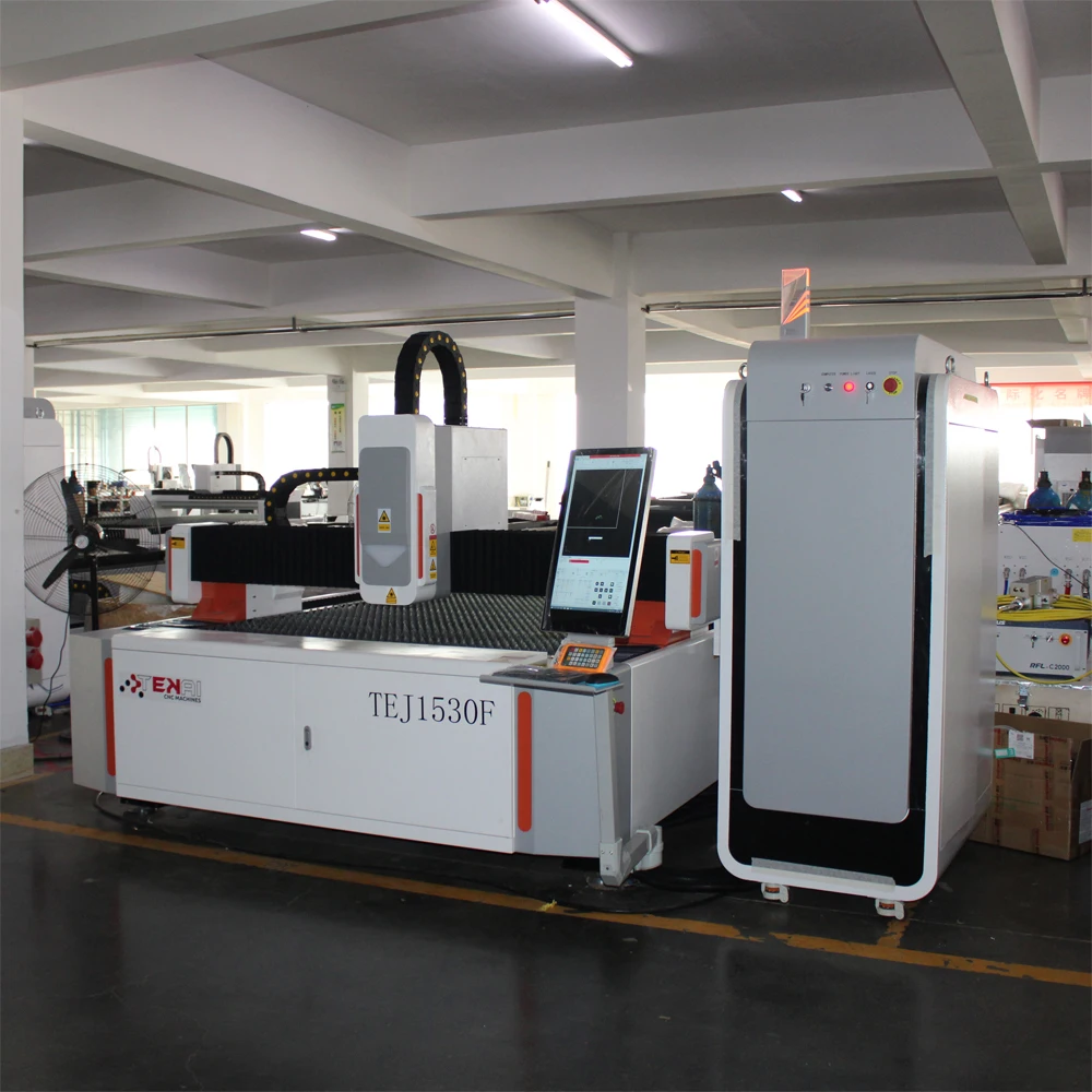 Tekai Brand TEJ1530F Cut Metal 2000w Raycus Laser Power Sheet Cutting Machine