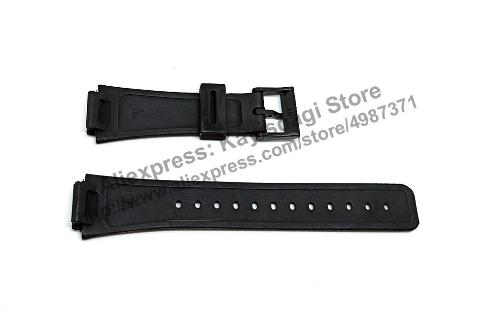 19mm Black Rubber Watch Band / Strap Compatible for Casio AQ-47-1E / 7E / 9E