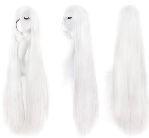 Wig Branca 100 cm with fringe for cosplay, party, events, movie characters, games, Kawai, sleeve