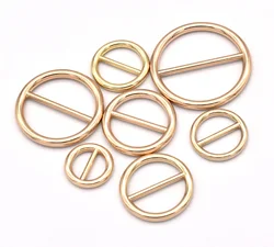 Light Gold Circle Slider Buckle Zinc Alloy Round Buckle Adjustable Round Ring Buckle for Belt Handbag Backpacks Hardware Parts