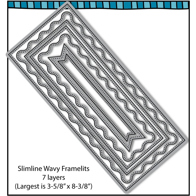 

Slim Wavy Rectangle Frame Background Cutting Dies DIY Scrapbook Card Album Make Crafts Stencil Supplies New Dies 2020