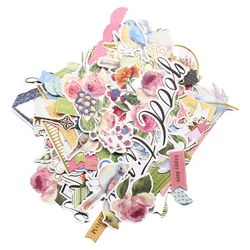 Creative Path Good Time 124pcs Scrapbooking Die Cuts Feather Bird Rose Flower Paper Diecuts Ephemera For DIY Crafting Journaling