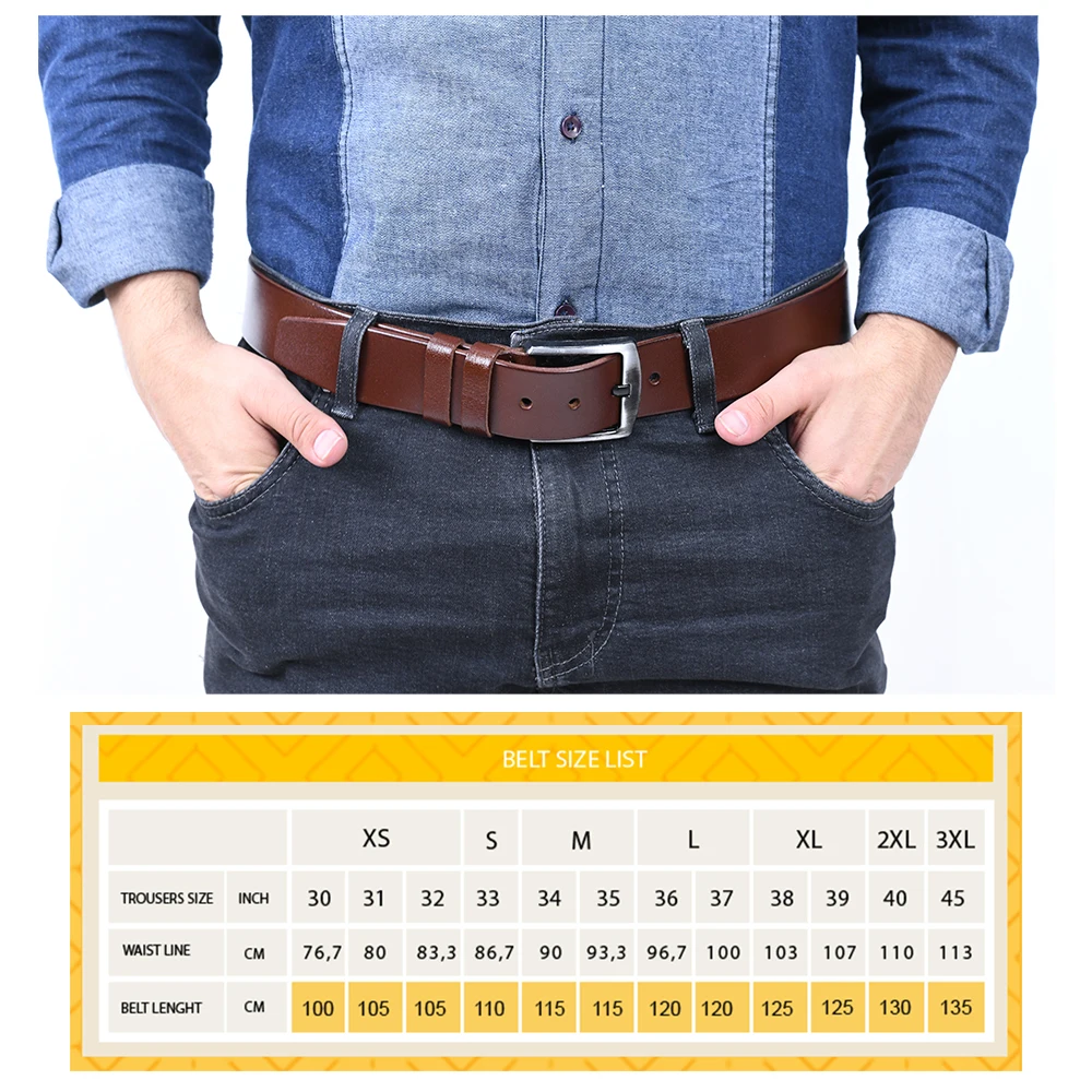 Tanyeli Leder Gürtel für Männer Hohe Qualität Original Rindsleder Echtes Luxus Handgemachte Designer Mode Pin Schnalle