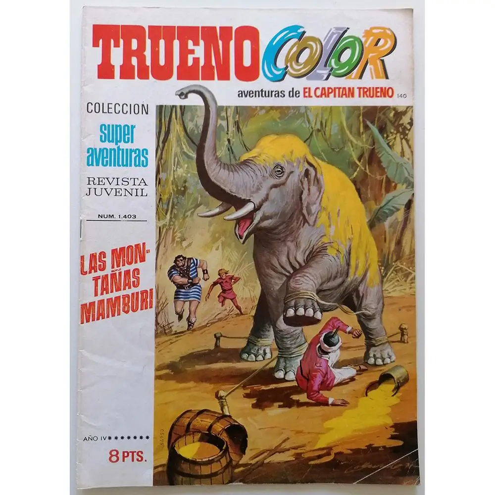 Thunder COLOR the adventures of Captain Thunder No. 140, 1972, 1ª edition Spanish, ED. BRUGUERA, author AMBROS