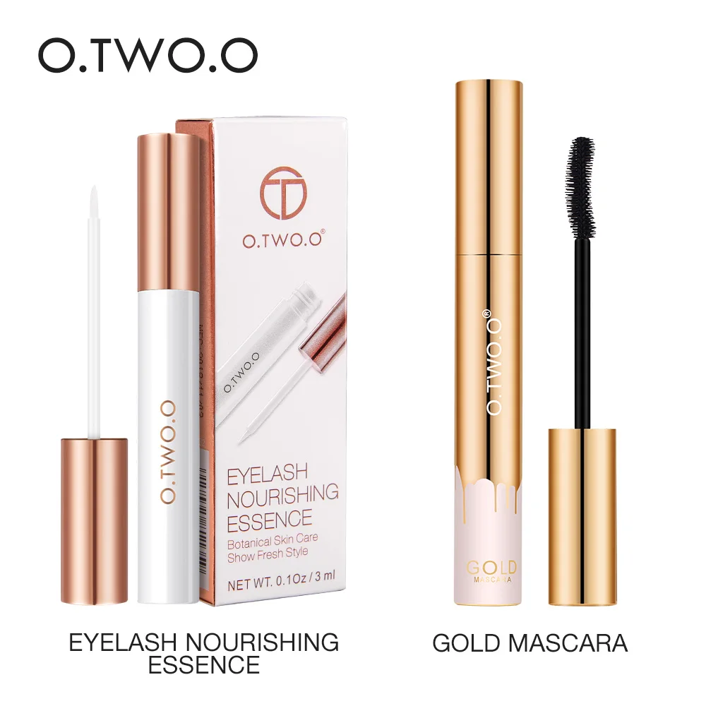 O.TWO.O 2pcs Eyelash Makeup Set Eyelash Growth Serum Black Mascara Moisturizing Eyelash Extension Enhancer Lengthening Thicker