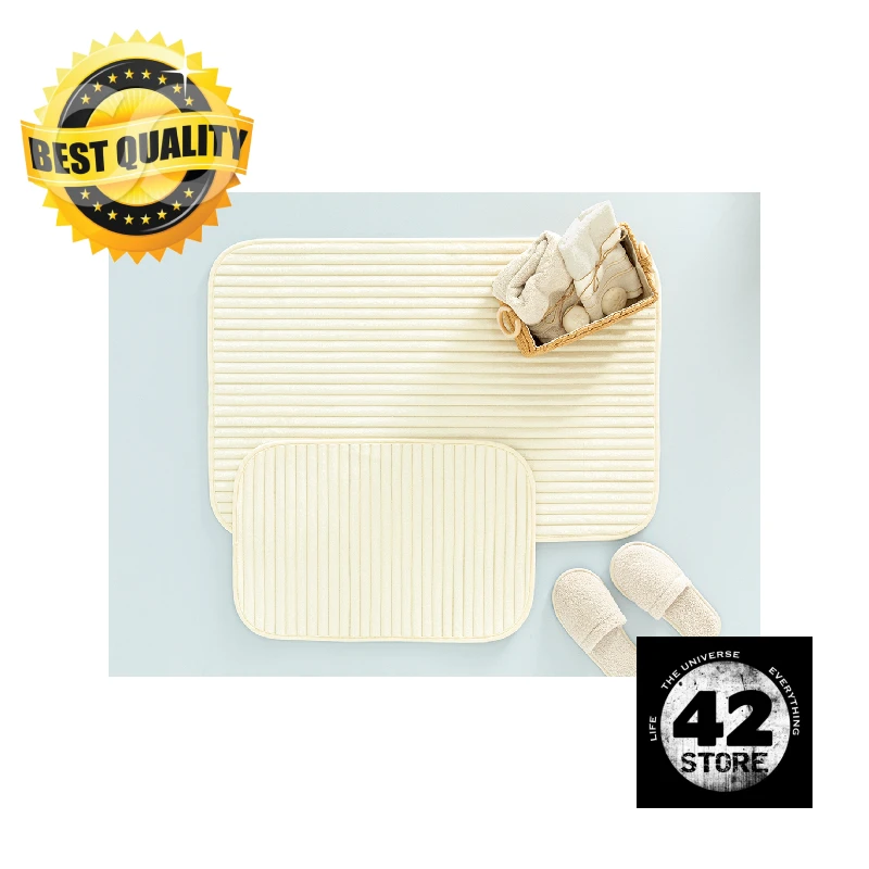 

Cord Cord 2 Pcs Bath Mat Set 60x90-40x60 Cm Light Beige English Home High Quality