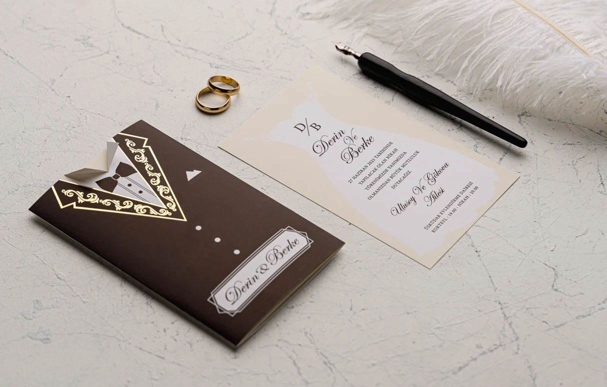 50 pcs bride and groom wedding invitation, marriage wedding invitation card