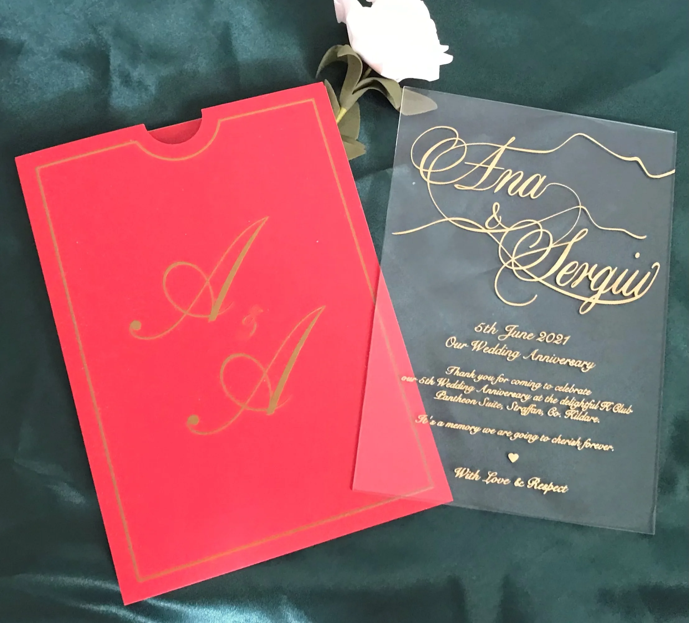 Gold Foil Printed Acrylic Invitation,Custom Acrylic Wedding Invitations,Make Your Elegant Envelopes,Transparent Invitation,30Pcs