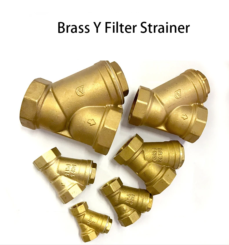 1/2" 3/4" 1" 2" 3" 4" Y-förmiger Inline-Mesh-Siebfilter mit Innengewinde, Messingfilterventil, Y-förmiger Messingsiebfilterventil – Detail 1