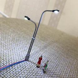 3PCS Led Modeling Lamp Post 12V Street Lights HO N TT Scale LED Modern Style Boulevard/Highway/Parking Area/Train Layout