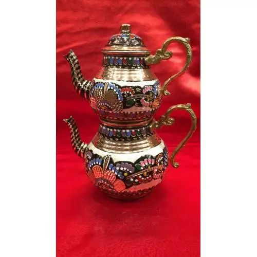 DOLBOVI Teapot Copper Handmade Real Copper Embroidered Authentic Carving Honeycomb Embroidery Turkish Arab Gifts Teapot teapot broach blooming tea tea gift blooming tea portable tea cup with strainer sake tibetan tea p