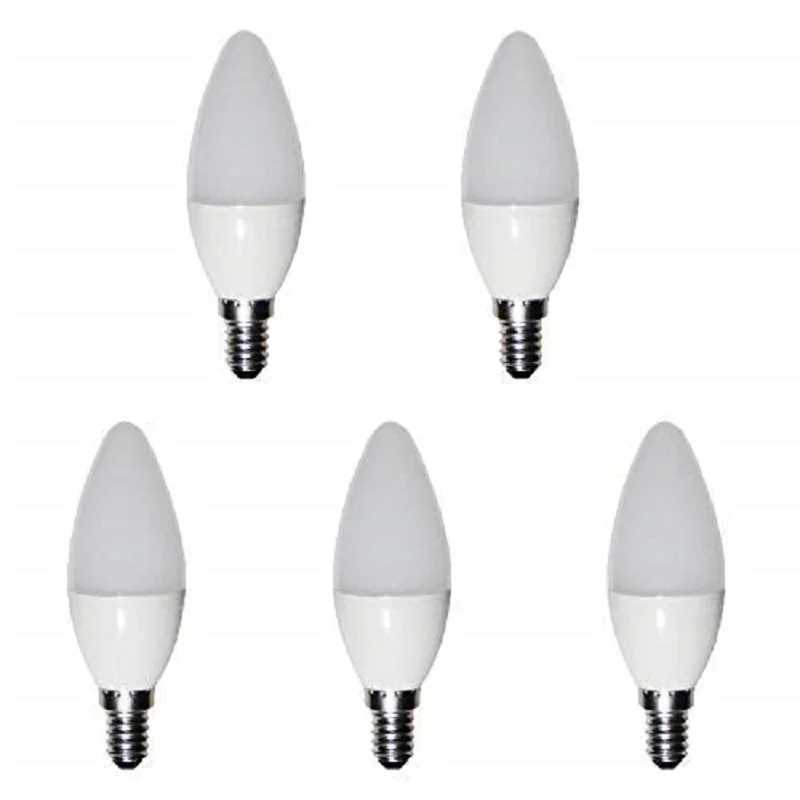 BOMBILLA LED VELA 6W 220-240V E14 6400K 5 (Pack)