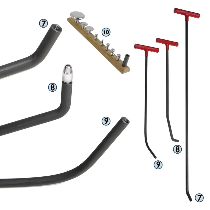 Paintless Dent Repair Set PDR TOOLS Set Dent Removal Pdr Repair Hail Damage Hook Set Rod Set 56 Pcs High Carbon Steel