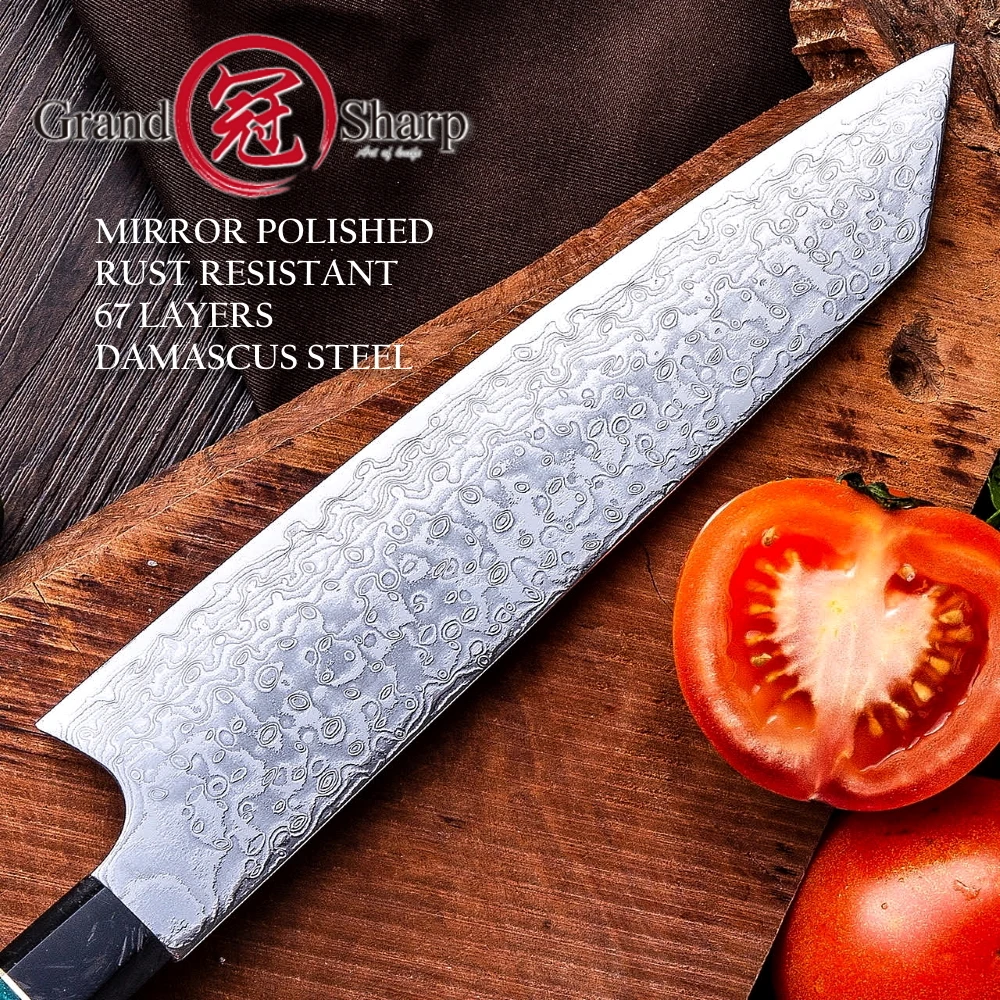 Grandsharp Damascus Chef Knife vg10 Japanese Damascus Steel Slicing Cooking Home Tools Kitchen Knives Premium Professional Knife