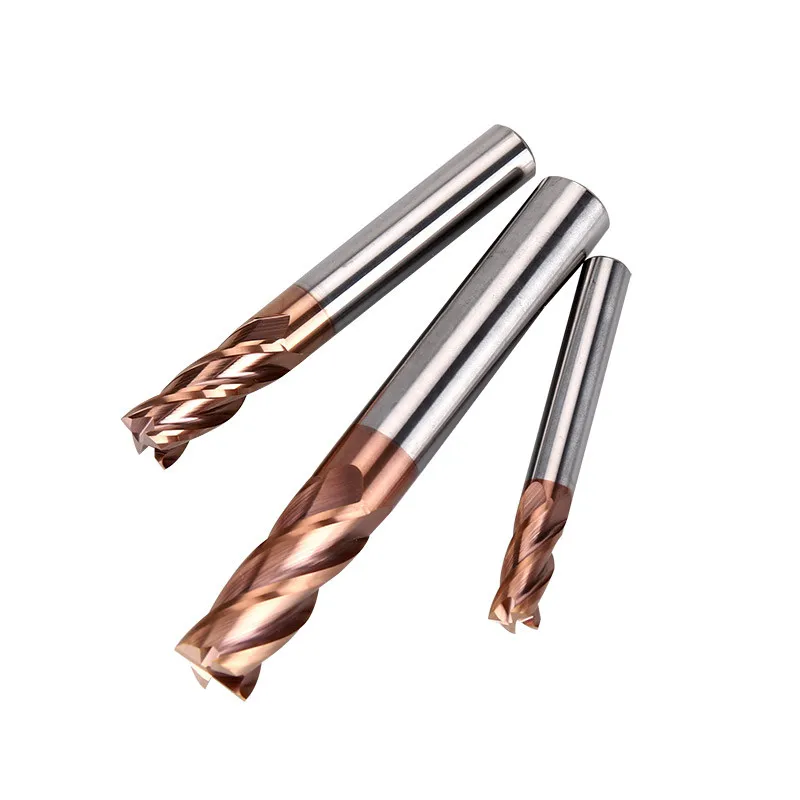 Fresa de ponta plana hrc 55 ° 4 flautas, aço de carboneto de tungstênio, cortador de 1mm-20mm, ferramenta de corte de torno cnc com borda quadrada