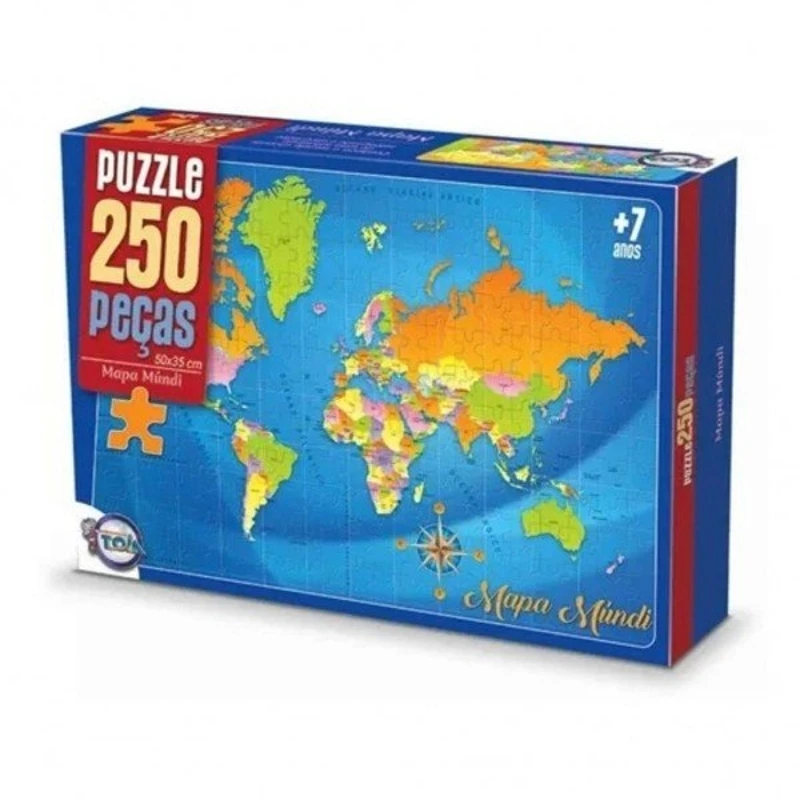 Mundi Map Puzzle with 250 Pieces 50x35cm