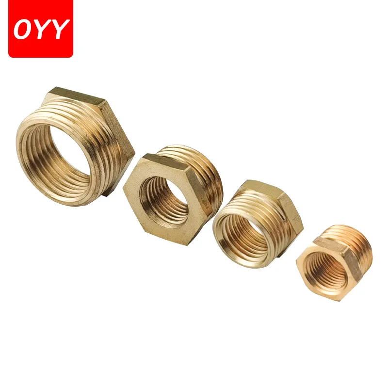 1PCS Brass Adapter Fitting Reducing Hexagon Bush Bushing Male to Female Connector Fuel Water Gas Oil 1/8\