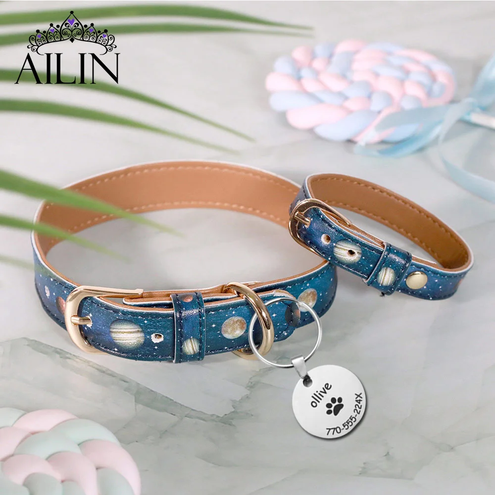 

AILIN Dropshipping Customized Pet’s Love Owner Collection Elegant Pet Collar With Friendship Bracelet Set Father's Day Gift 2022