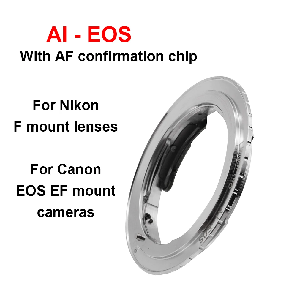 Pierścień adaptera mocowania Nik-EOS z układem potwierdzenia ostrości do obiektywu z mocowaniem Nikon F do aparatów z mocowaniem Canon EOS EF 50D,