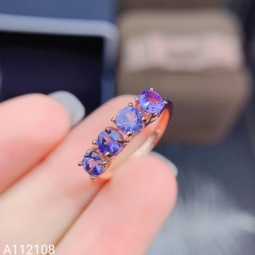 

KJJEAXCMY Boutique Jewelry 925 Sterling Silver Inlaid Tanzanite Female Ring Support Detection Mini