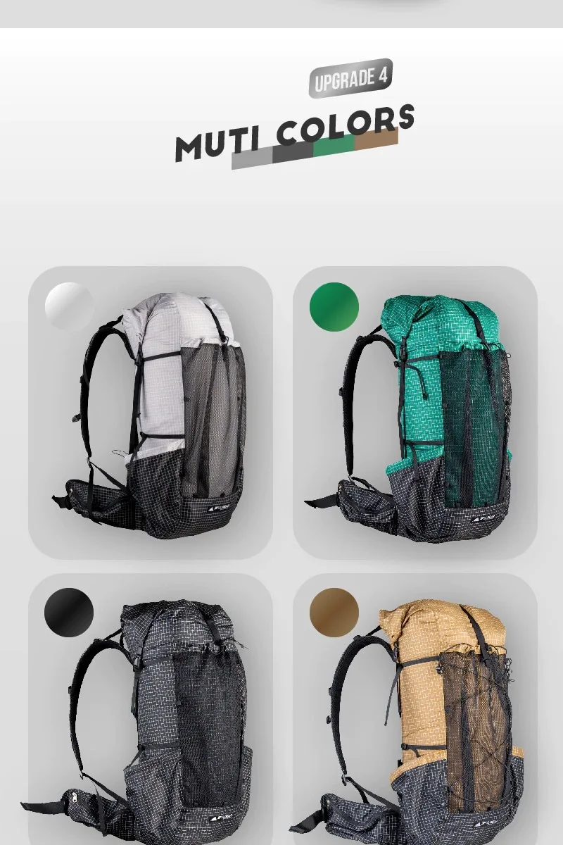 3F UL GEAR QiDian Pro Backpack Waterproof Outdoor Camping Pack Hiking Bag Climbing Qi Dian UHMWPE UltraLight Trek Men Women 46L