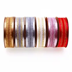 20mm/ 10m Transparent Gold and silver Flower Gift Wrap Wedding Decoration Ribbon DIY handmade material Headpiece Hair bow