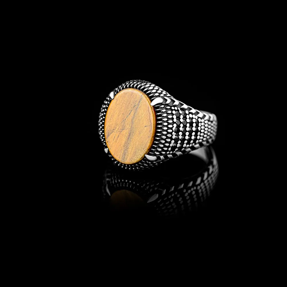 Mens Cool Punk Fashion Eagle Claw Ring Tiger Eyes Stone Ring Mens Side Zircon Stone Ring Boy Jewelery Gift Vintage Antique