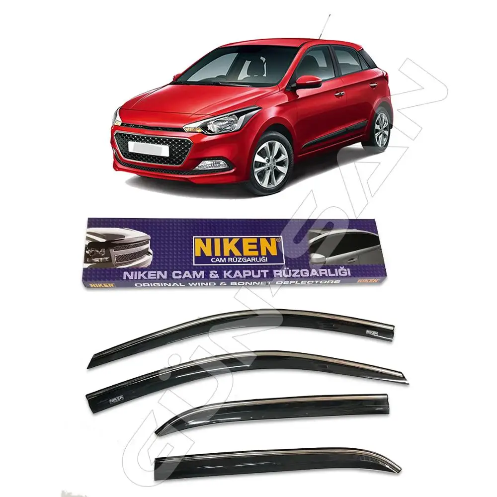 For Hyundai i20 Wind Deflector Chrome Rain Window Visors 2015 2016 2017 2018 2019 2020 and 4 Pieces Auto Accessory