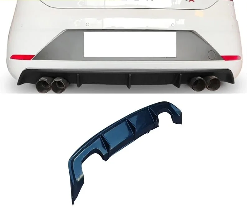 Sport tail rear bumper diffuser lip for 2017 2020 For Seat Leon MK3 5F 4 Dr For Seat Leon FR And Style Right-Left Double Exhaust