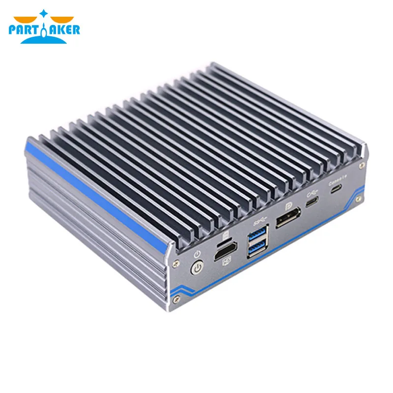 Teilhaftig C5 Fanless Mini PC PfSense Firewall Appliance Quad Core J4125 2,0 GHz VPN 4 i211-AT LAN Netzwerk Router Onboard 8G EMMC