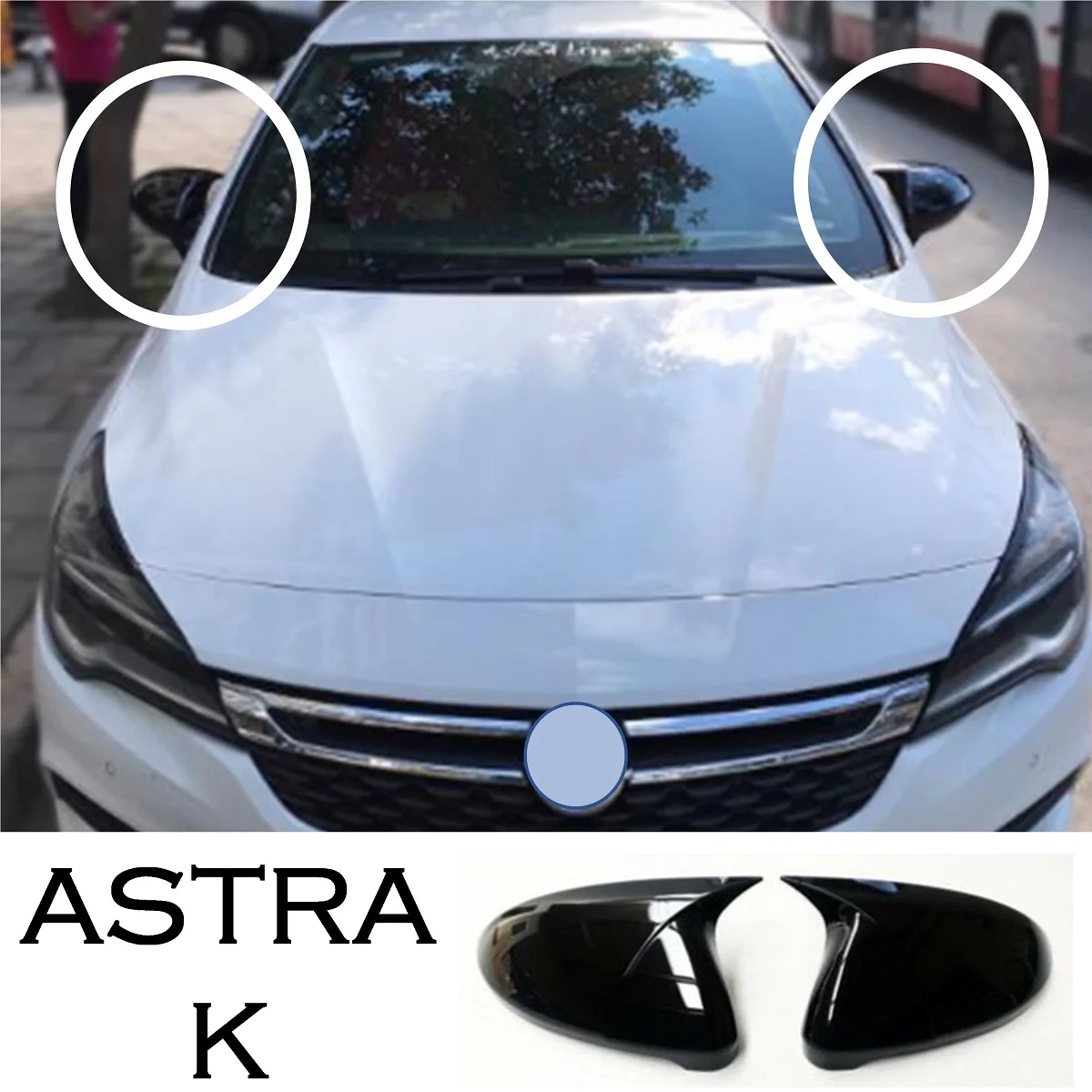 Bat Mirror Cover for Astra K 2016-2020 Car Accessories Opel OPC GTC Piano Black Tuning Auto Sport Bat Design