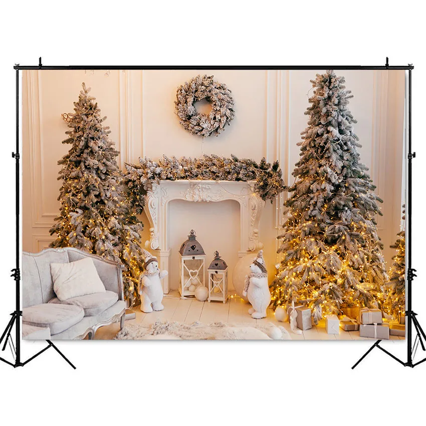 Photography Background Winter Christmas Tree Flash Gift Decoration Christmas Backdrops for Photo Studio Backdrop Photocall